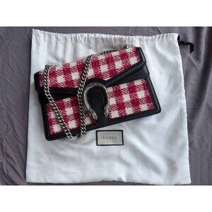 RARE Gucci Dionysus Small 'Vichy Wool Tweed' in Red Plaid - EXCELLENT condition!
